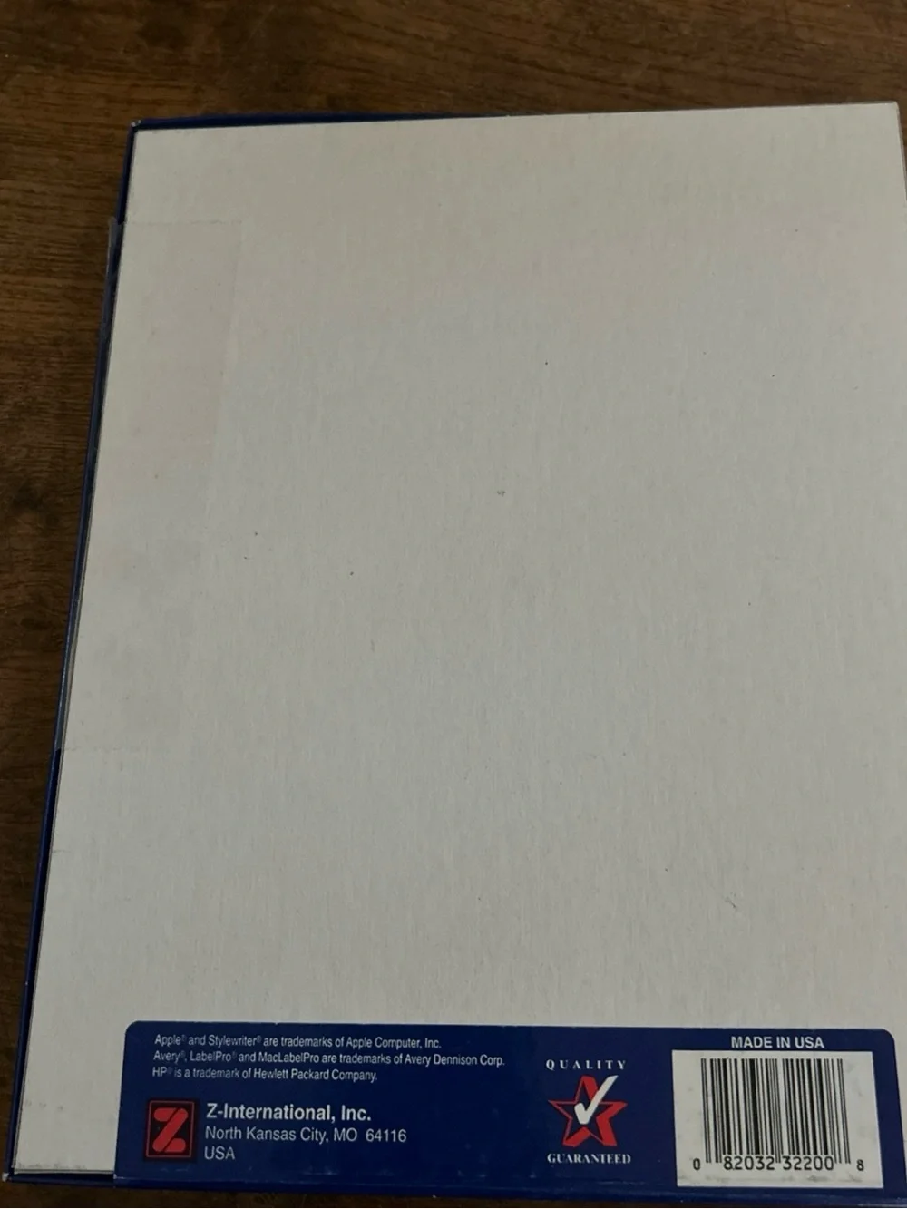 Z-Label 30200   Laser Address Print Labels   3000 labels 100 shts   (WHITE)